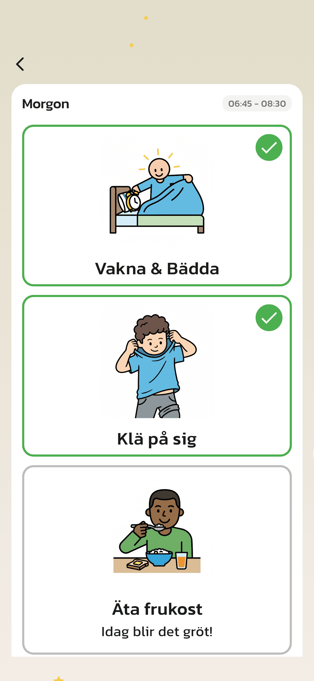 07 caregiver actlike first child routine group with visal support